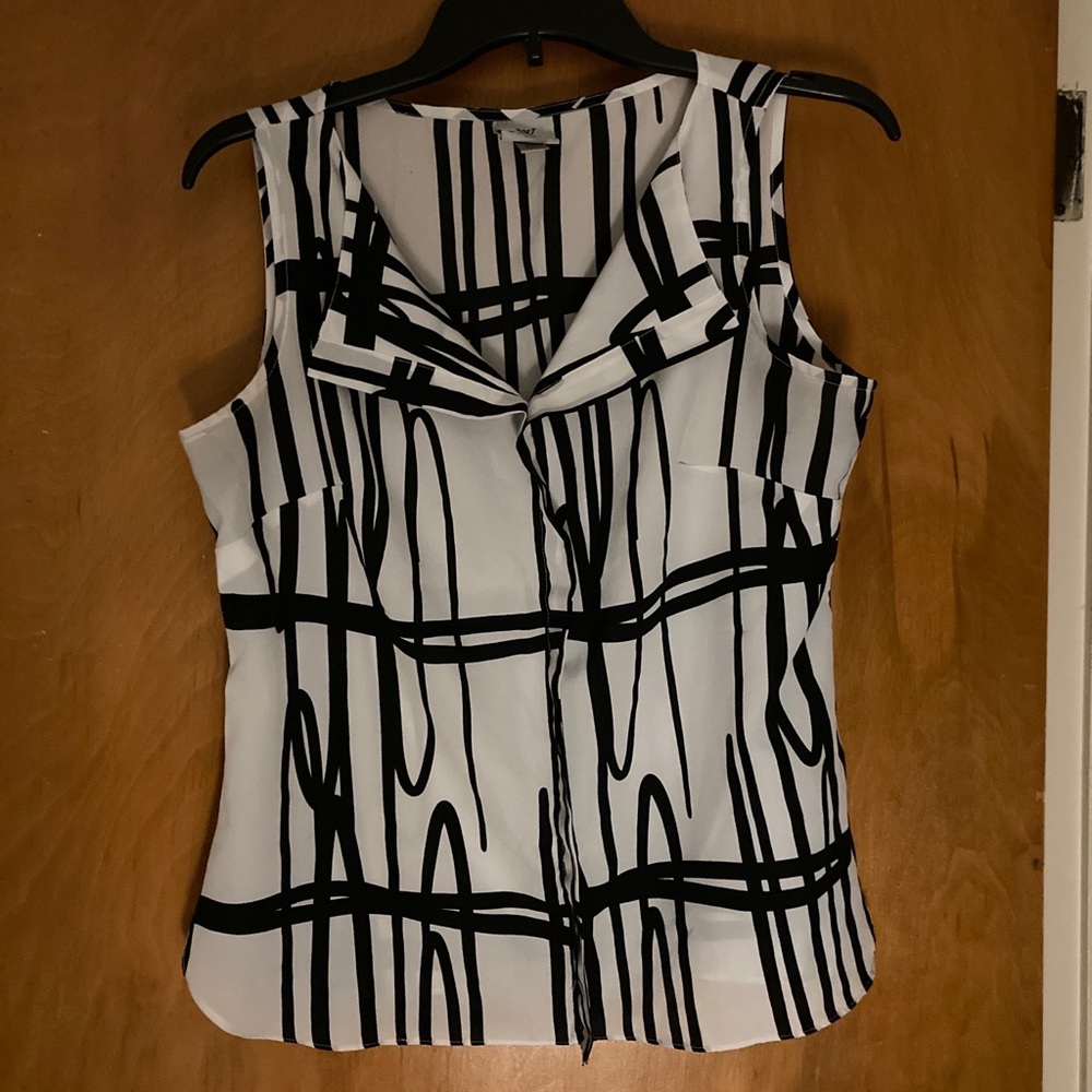 Black and white blouse
